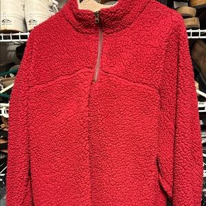 Cozy Red Sherpa Pullover xl
